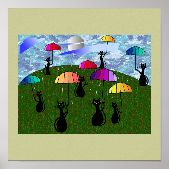 Póster Presentes de Arte de Adolescentes de Gato Negro (Frente)