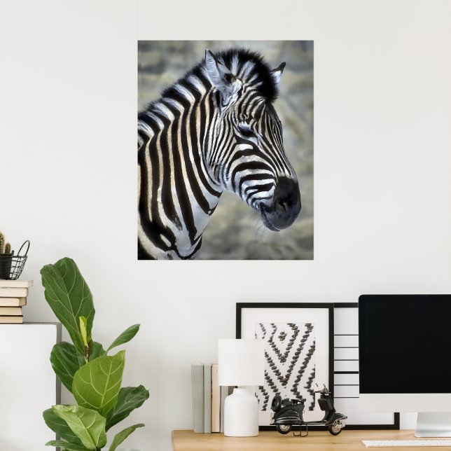 Poster Presentes de Arte de Zebra Amantes (Escritório em casa)