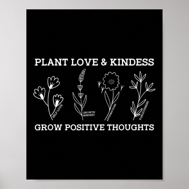 Poster Presentes de Autocuidado Pensamentos Positivos Gen (Frente)