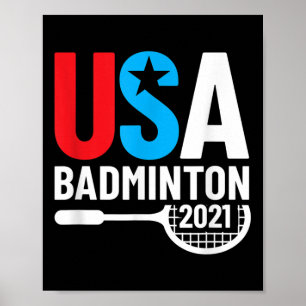 Poster Presentes de Badminton Americano 2021 EUA Para Bad