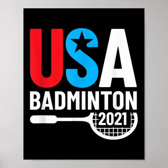 Poster Presentes de Badminton Americano 2021 EUA Para Bad (Frente)