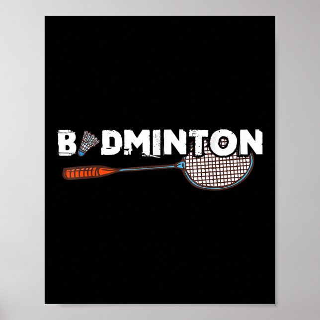 Poster Presentes De Badminton Com Traço De Badminton Cute (Frente)