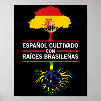 Poster Presentes de Bandeiras da Espanha Brasil Patrimôni