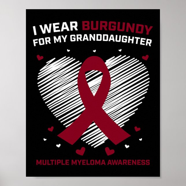 Poster Presentes de Câncer de Sangue Netas Mieloma Múltip (Frente)