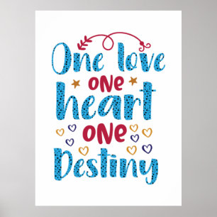 Poster Presentes de Casamento   Um Amor Um Coração Um Des
