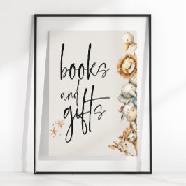 Poster Presentes de Chá de fraldas de animais de pelúcia 