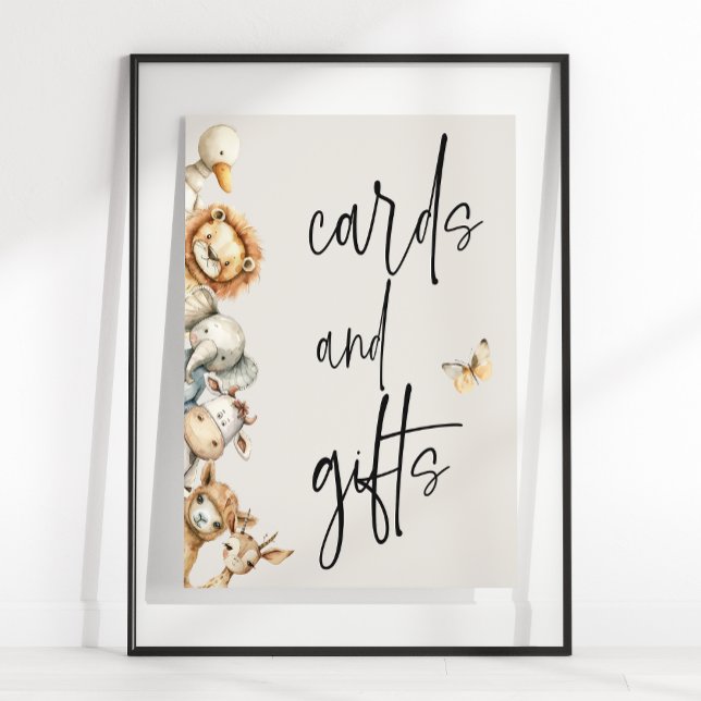 Poster Presentes de Chá de fraldas de animais de pelúcia  (Criador carregado)