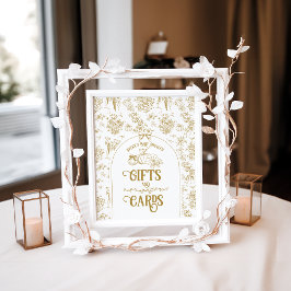 Poster Presentes de Chá de fraldas Neutro Floral Floral d