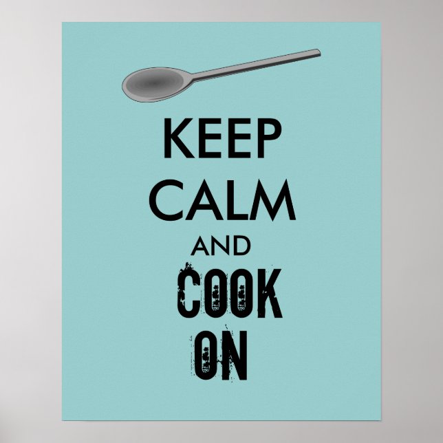 Poster Presentes de cozinha mantêm-se calmos e cozinham n (Frente)