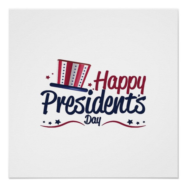 Póster Presentes de Design Feliz Dia do Presidente Patrió (Frente)