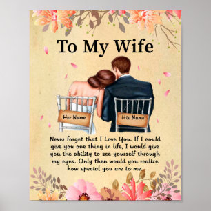 Poster Presentes de Esposa Carta À Minha Esposa Amor De