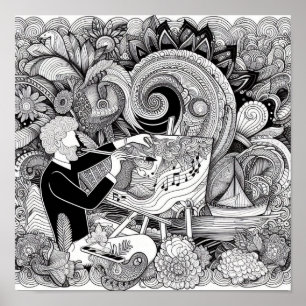 Poster Presentes de Livro de Colorir - Artista Pintor Col