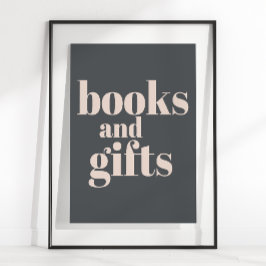 Poster Presentes de Livros para Chá de Bebê com Tipografi