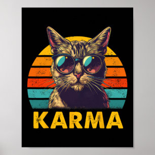 Poster Presentes De Música Vintage Cat Para Adolescentes 