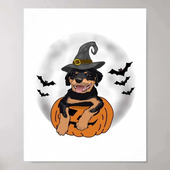 POSTER PRESENTES DE ROTTWEILER HALLOWEEN (Frente)