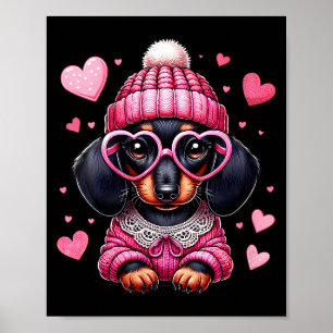 Poster Presentes de São Valentim de Dachshund Fofo para M