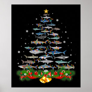 Poster Presentes De Tubarões De Natal De Tubarão