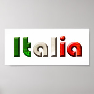 Póster Presentes do logotipo de Italia para amantes dos