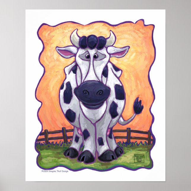 Póster Presentes e acessórios para vacas (Frente)