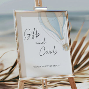 Poster Presentes e cartões de Chá de fraldas de balão de 