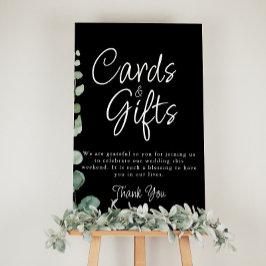 Poster Presentes e Cartões Pretos de Eucalipto Minimalist
