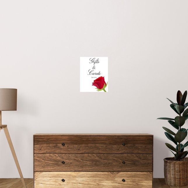 Poster Presentes e placas do Chá de panela de rosa vermel (Criador carregado)