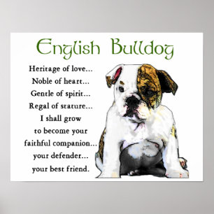 Poster Presentes ingleses do buldogue