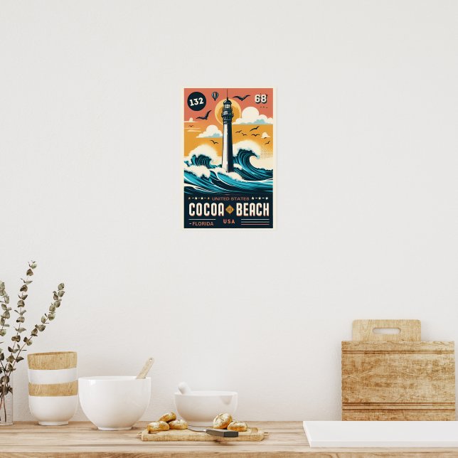 Poster Presentes na linha costeira da Flórida de Cocoa Be (Cozinha)