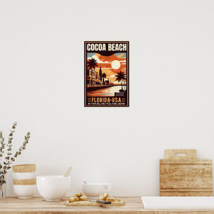 Poster Presentes na linha costeira da Flórida de Cocoa Be