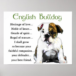 Poster Presentes para Bulldog Inglês