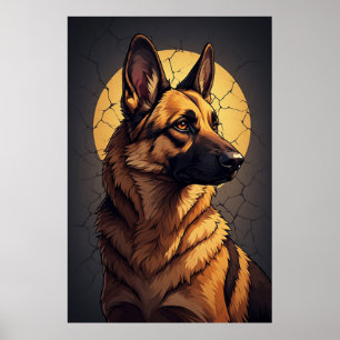 Poster 🦴 Presentes Pastor Alemão Para Amantes de Animais