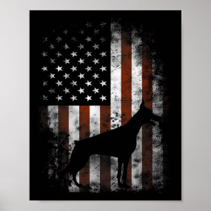 Poster Presentes Patrióticos Doberman Pinscher Bandeira A