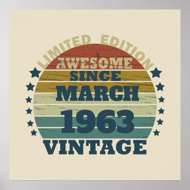 Poster Presentes personalizados de aniversário vintage (Frente)