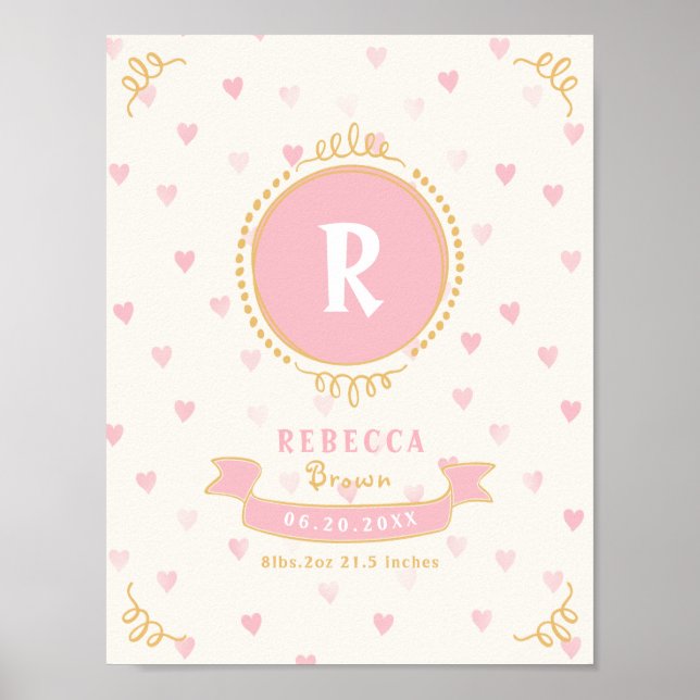Poster Presentes personalizados para menina recém-nascida (Frente)