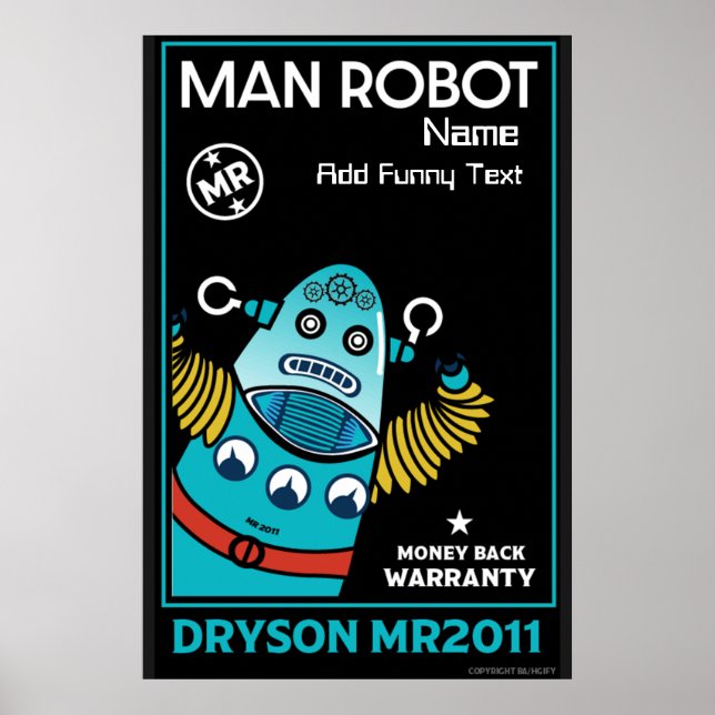 Poster Presentes Robôs Para Aniversário Ou Casamento (Frente)