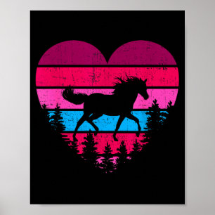 Poster Presentes Vintage Retro Cavalo Coração Dia dos Nam