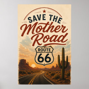 Poster Preservação do Patrimônio do Deserto da Rota 66 Vi