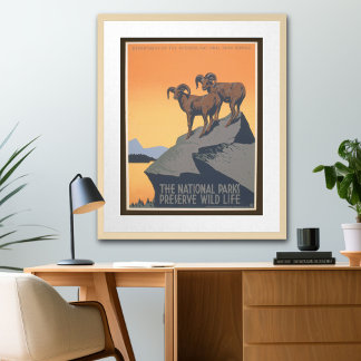 Poster Preservar a vida selvagem - Viagens vintage