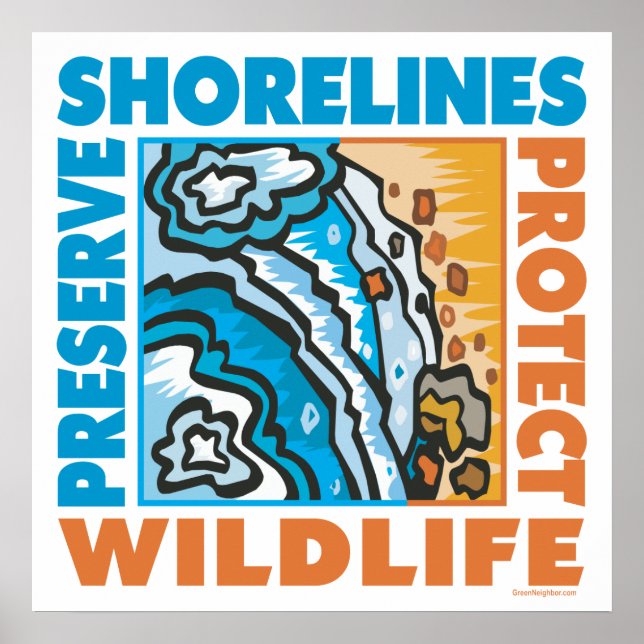 Poster Preservar Shorelines - Proteger Wildife (Frente)