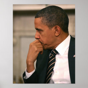 Póster President Barack Obama meets with President