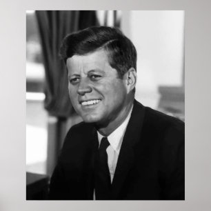 Póster President Kennedy In Black And White