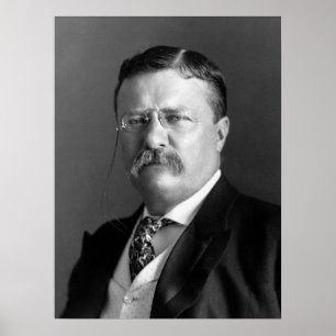 Poster President Theodore Roosevelt Black & White