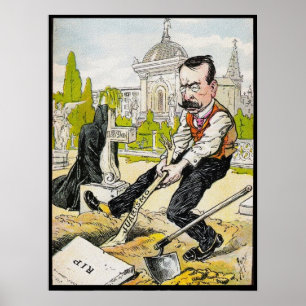 Póster Presidente 1907 de Argentina da caricatura do