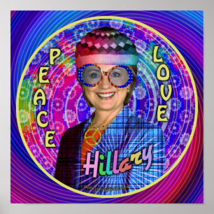 Póster Presidente 2016 de Hillary Clinton Hippie Polític