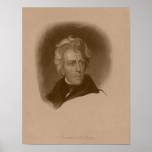 Póster Presidente Andrew Jackson -- História americana