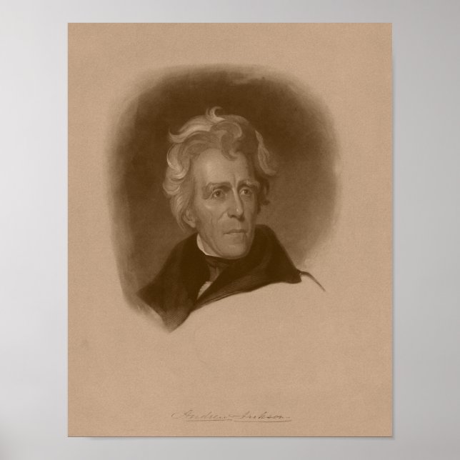 Póster Presidente Andrew Jackson - História Americana (Frente)