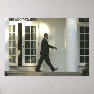 Póster Presidente Barack em profundo pensamento enquanto