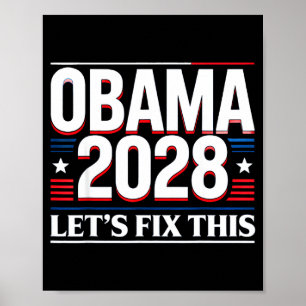 Poster Presidente Barack Obama 2028 Rtrait Patriótico Dem