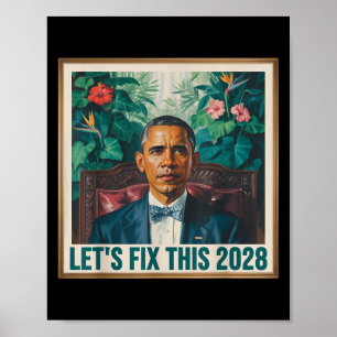 Poster Presidente Barack Obama 2028 Rtrait Patriótico Dem