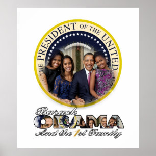 Poster Presidente Barack Obama e ?a família